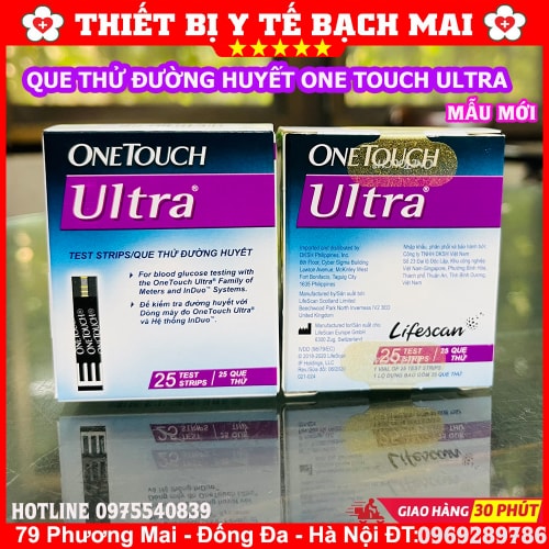 Que Thử Đường Huyết OneTouch Ultra Hộp 25 Que Chính Hãng Que Thử Đường Huyết OneTouch Ultra Hộp 25 Que Chính Hãng