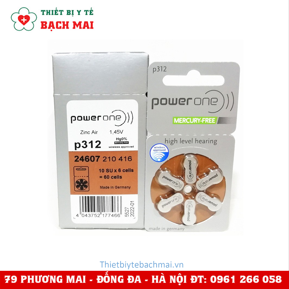 Pin Máy Trợ Thính POWER ONE P312 Pin Máy Trợ Thính POWER ONE P312