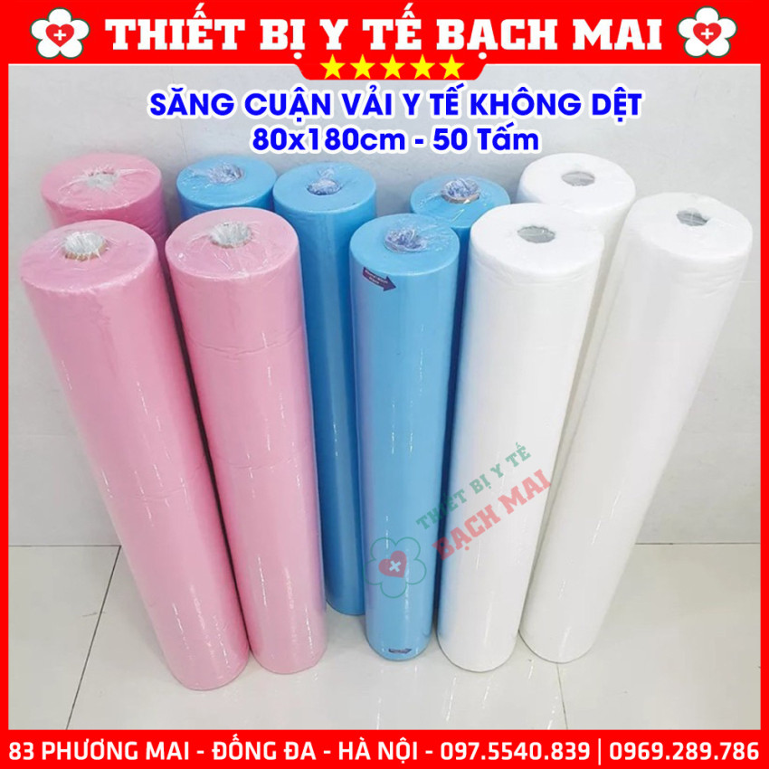 Săng Cuộn Trải Giường Spa KT80x180cm – Tấm Lót Giường Vải Không Dệt, Săng Vải Cuận 50 Tấm