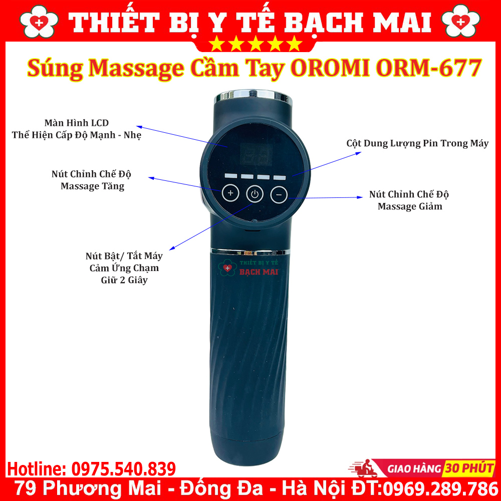 Súng Massage Cầm Tay OROMI OMR-677 - Máy Massage Gun