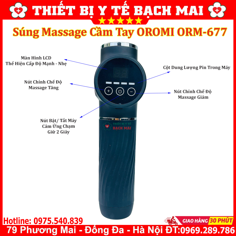 Súng Massage Cầm Tay OROMI OMR-677 - Máy Massage Gun Súng Massage Cầm Tay OROMI OMR-677 - Máy Massage Gun