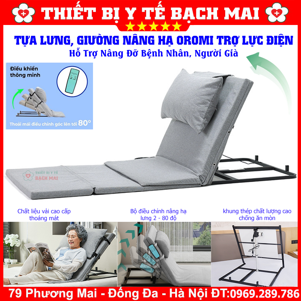 Tấm Tựa Lưng Có Điều Khiển Điện OROMI VTM-2024 - Giường Y Tế Nâng Hạ Trợ Lực Bằng Điện Tấm Tựa Lưng Có Điều Khiển Điện OROMI VTM-2024 - Giường Y Tế Nâng Hạ Trợ Lực Bằng Điện