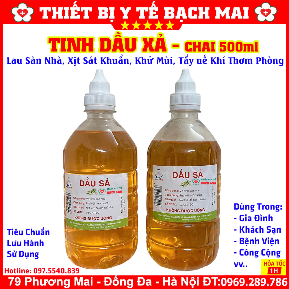 Tinh Dầu Sả Lau Sàn Nhà, Khử Mùi, Tẩy Uế Thơm Phòng Chai 500ml Tinh Dầu Sả Lau Sàn Nhà, Khử Mùi, Tẩy Uế Thơm Phòng Chai 500ml