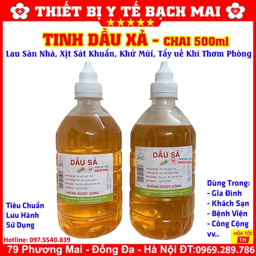 Tinh Dầu Sả Lau Sàn Nhà, Khử Mùi, Tẩy Uế Thơm Phòng Chai 500ml Tinh Dầu Sả Lau Sàn Nhà, Khử Mùi, Tẩy Uế Thơm Phòng Chai 500ml