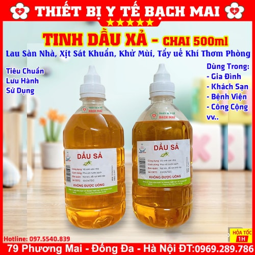 Tinh Dầu Sả Lau Sàn Nhà, Khử Mùi, Tẩy Uế Thơm Phòng Chai 500ml Tinh Dầu Sả Lau Sàn Nhà, Khử Mùi, Tẩy Uế Thơm Phòng Chai 500ml
