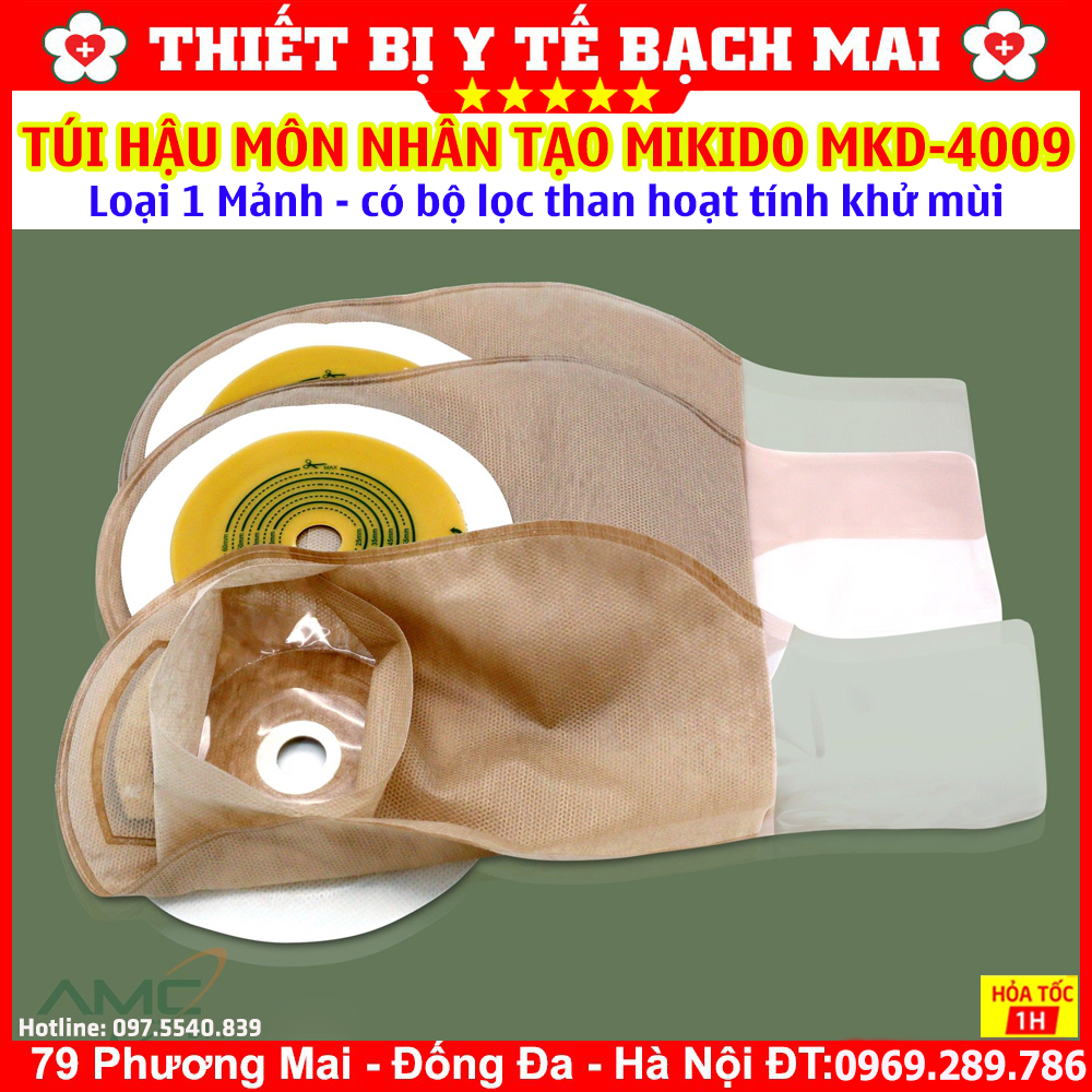 Túi Hậu Môn Nhân Tạo 1 Mảnh MiKiDo MKD-4009 Có Bộ Lọc Than Hoạt Tính Khử Mùi Kẹp Rời - Hộp 20 Túi Túi Hậu Môn Nhân Tạo 1 Mảnh MiKiDo MKD-4009 Có Bộ Lọc Than Hoạt Tính Khử Mùi Kẹp Rời - Hộp 20 Túi