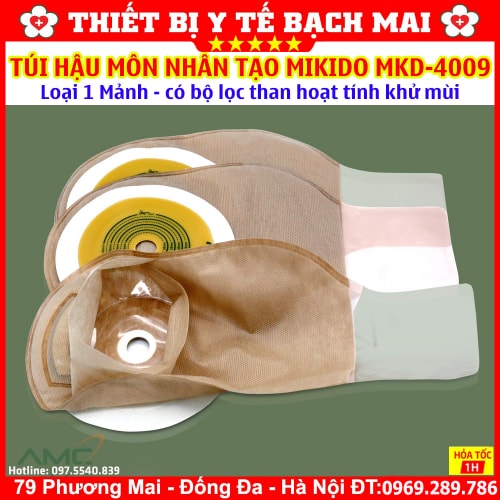 Túi Hậu Môn Nhân Tạo 1 Mảnh MiKiDo MKD-4009 Có Bộ Lọc Than Hoạt Tính Khử Mùi Kẹp Rời - Hộp 20 Túi Túi Hậu Môn Nhân Tạo 1 Mảnh MiKiDo MKD-4009 Có Bộ Lọc Than Hoạt Tính Khử Mùi Kẹp Rời - Hộp 20 Túi