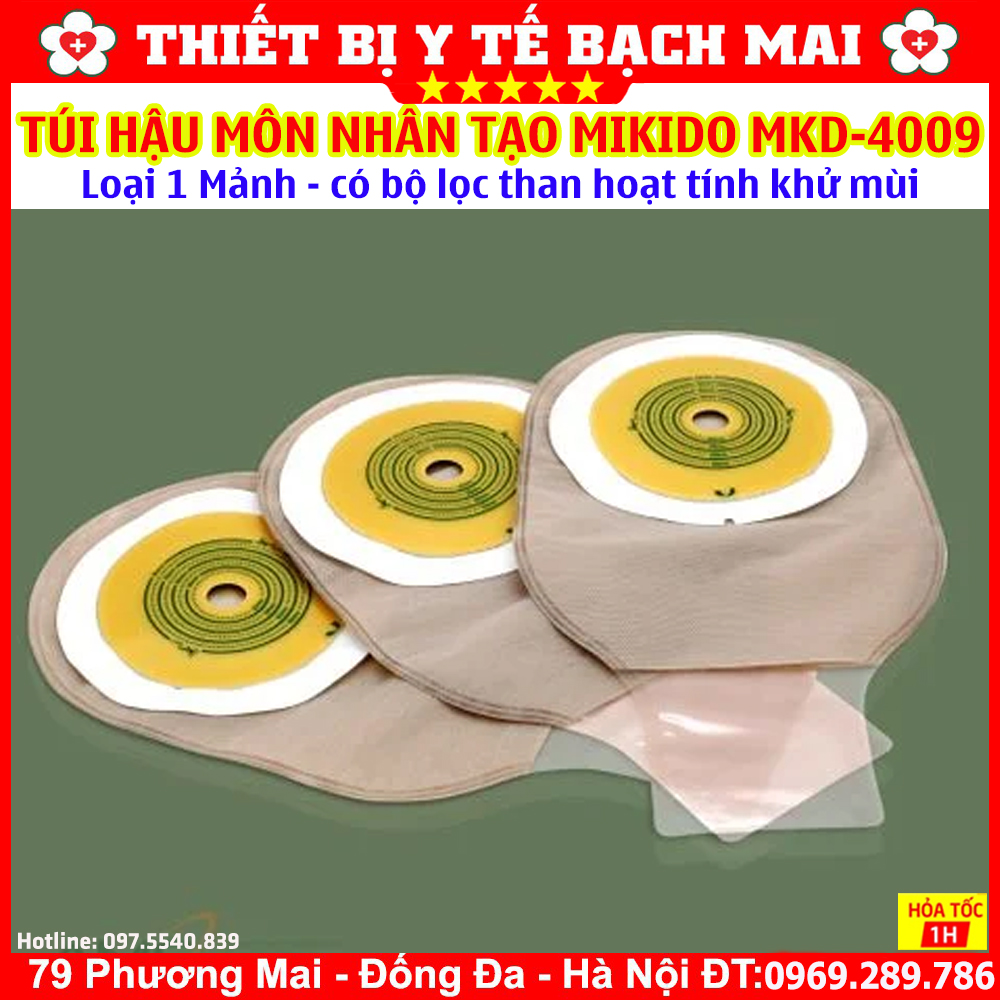 Túi Hậu Môn Nhân Tạo 1 Mảnh MiKiDo MKD-4009 Có Bộ Lọc Than Hoạt Tính Khử Mùi Kẹp Rời - Hộp 20 Túi Túi Hậu Môn Nhân Tạo 1 Mảnh MiKiDo MKD-4009 Có Bộ Lọc Than Hoạt Tính Khử Mùi Kẹp Rời - Hộp 20 Túi