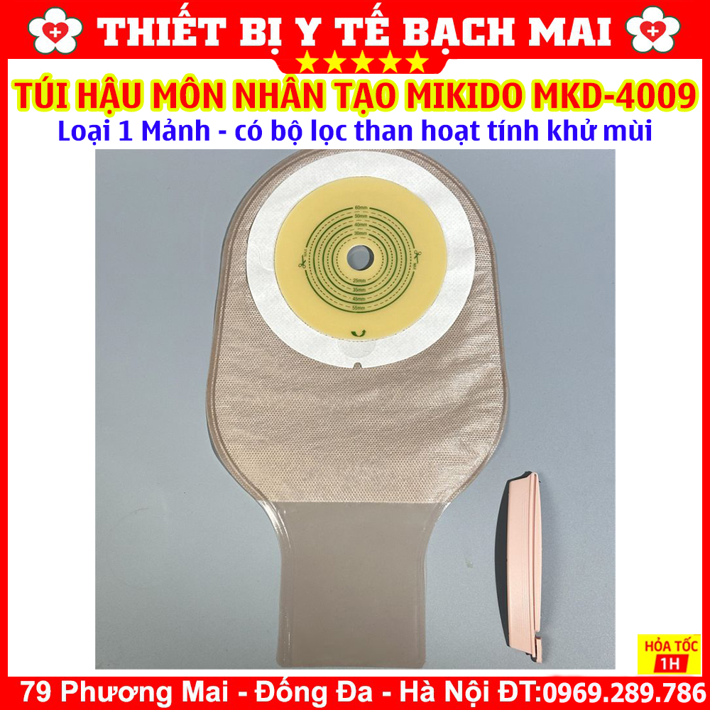Túi Hậu Môn Nhân Tạo 1 Mảnh MiKiDo MKD-4009 Có Bộ Lọc Than Hoạt Tính Khử Mùi Kẹp Rời - Hộp 20 Túi Túi Hậu Môn Nhân Tạo 1 Mảnh MiKiDo MKD-4009 Có Bộ Lọc Than Hoạt Tính Khử Mùi Kẹp Rời - Hộp 20 Túi