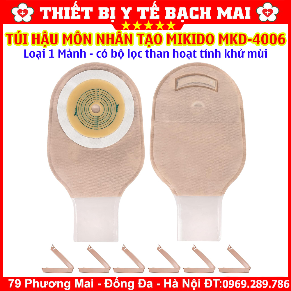 Túi Hậu Môn Nhân Tạo 1 Mảnh MiKiDo MKD-4006 Có Bộ Lọc Than Hoạt Tính Khử Mùi, Kẹp Rời - Hộp 20 Túi Túi Hậu Môn Nhân Tạo 1 Mảnh MiKiDo MKD-4006 Có Bộ Lọc Than Hoạt Tính Khử Mùi, Kẹp Rời - Hộp 20 Túi