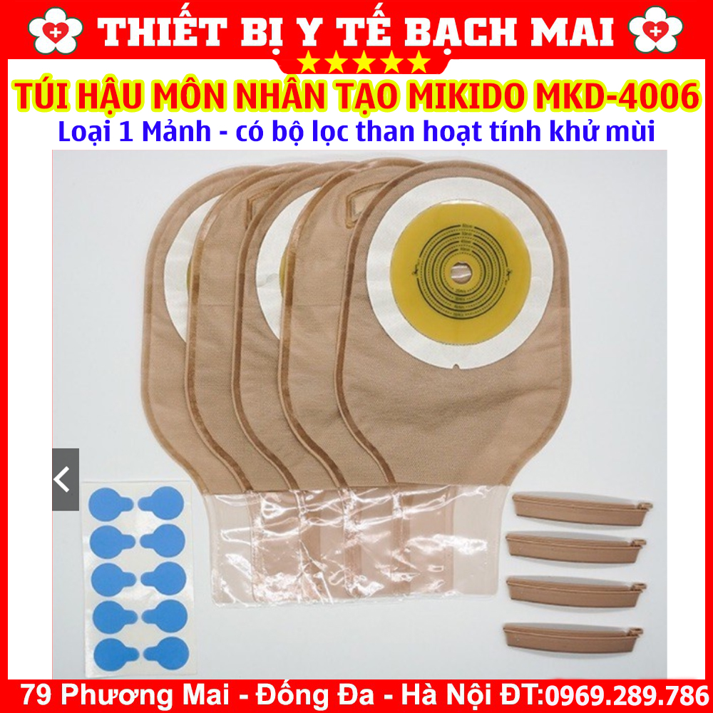 Túi Hậu Môn Nhân Tạo 1 Mảnh MiKiDo MKD-4006 Có Bộ Lọc Than Hoạt Tính Khử Mùi, Kẹp Rời - Hộp 20 Túi Túi Hậu Môn Nhân Tạo 1 Mảnh MiKiDo MKD-4006 Có Bộ Lọc Than Hoạt Tính Khử Mùi, Kẹp Rời - Hộp 20 Túi