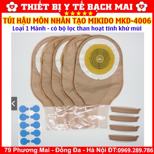 Túi Hậu Môn Nhân Tạo 1 Mảnh MiKiDo MKD-4006 Có Bộ Lọc Than Hoạt Tính Khử Mùi, Kẹp Rời - Hộp 20 Túi Túi Hậu Môn Nhân Tạo 1 Mảnh MiKiDo MKD-4006 Có Bộ Lọc Than Hoạt Tính Khử Mùi, Kẹp Rời - Hộp 20 Túi