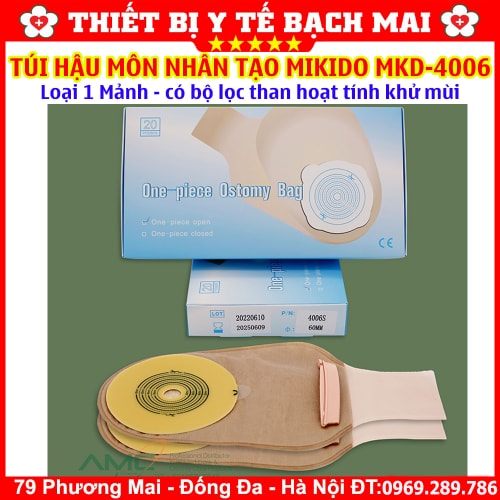 Túi Hậu Môn Nhân Tạo 1 Mảnh MiKiDo MKD-4006 Có Bộ Lọc Than Hoạt Tính Khử Mùi, Kẹp Rời - Hộp 20 Túi Túi Hậu Môn Nhân Tạo 1 Mảnh MiKiDo MKD-4006 Có Bộ Lọc Than Hoạt Tính Khử Mùi, Kẹp Rời - Hộp 20 Túi