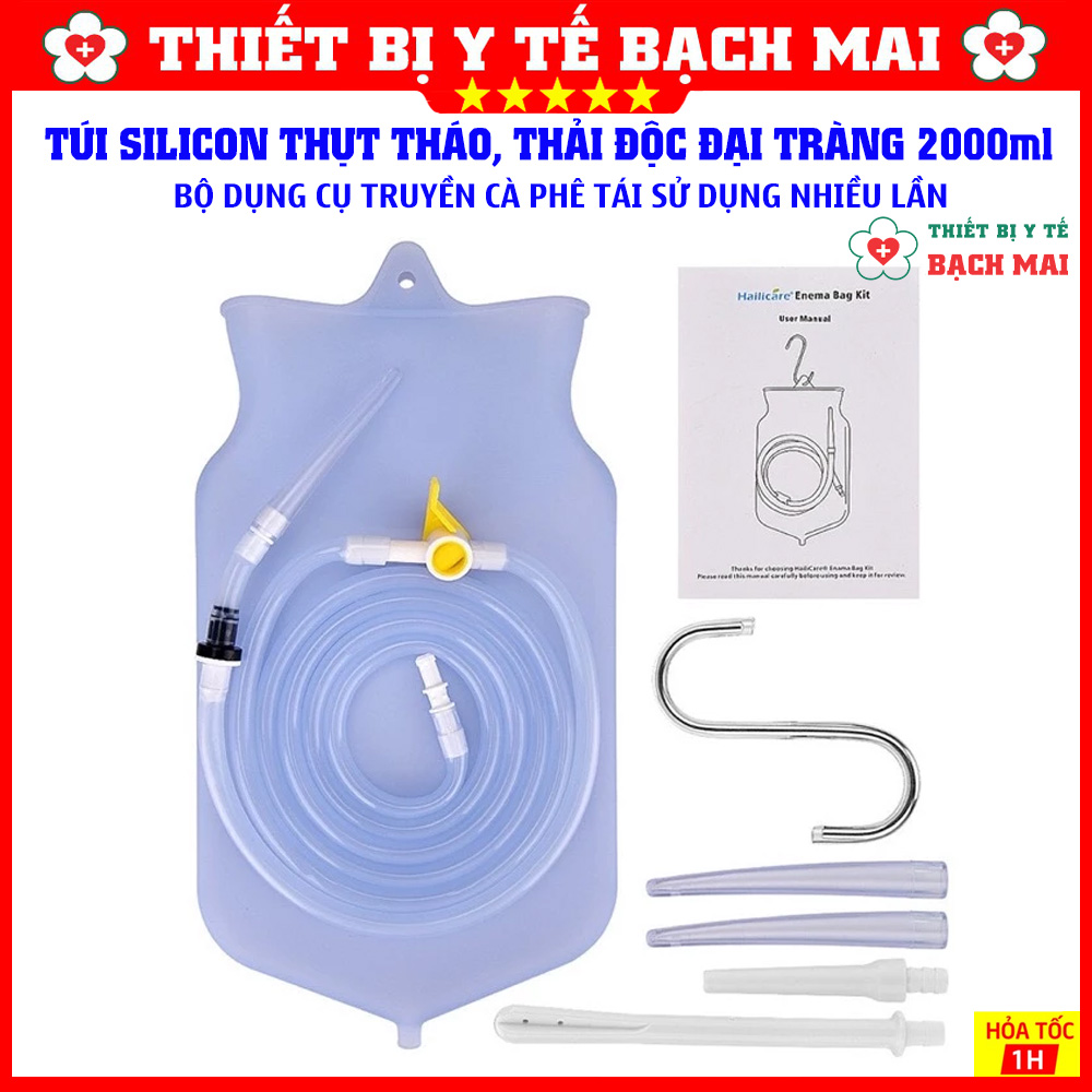 Túi Truyền Silicon Thải Độc Đại Tràng Cà Phê Enema 2000ml Sử Dụng Nhiều Lần Túi Truyền Silicon Thải Độc Đại Tràng Cà Phê Enema 2000ml Sử Dụng Nhiều Lần