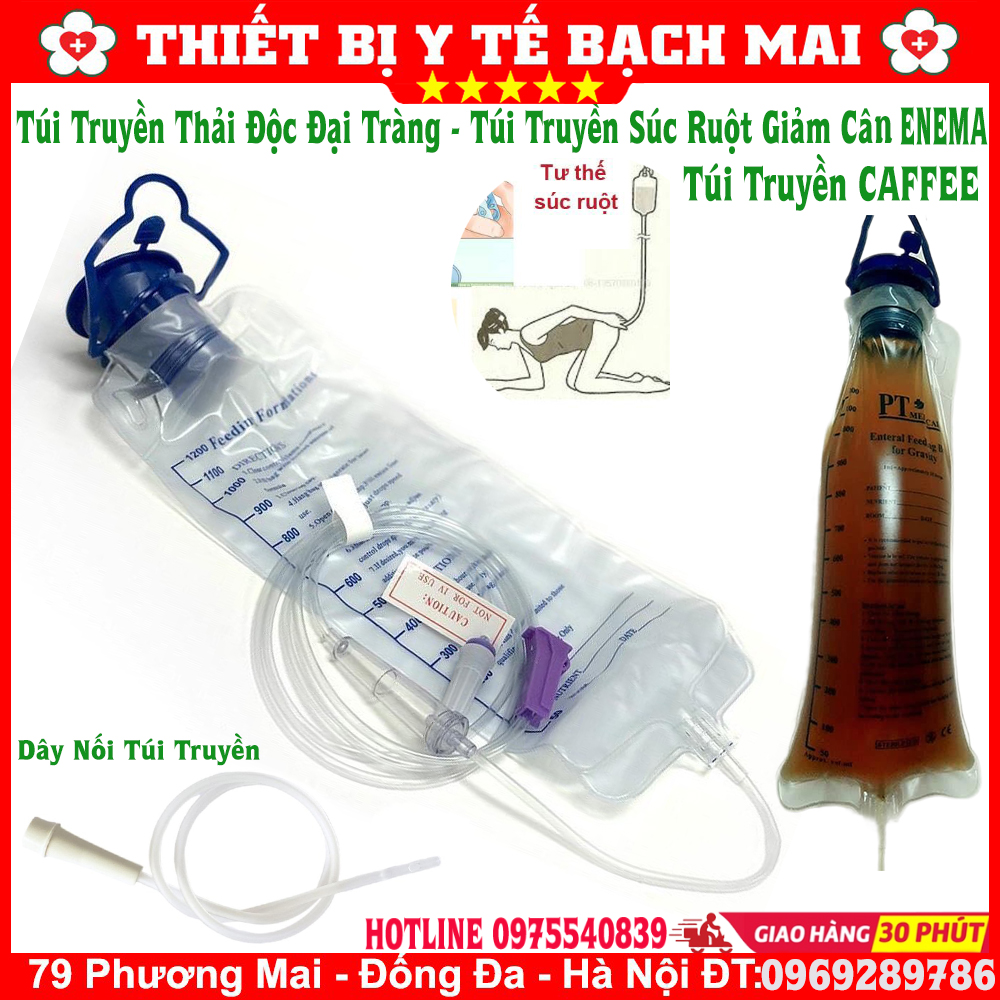 Túi Truyền Súc Ruột Thải Độc Đại Tràng Thanh Lọc Cơ Thể, Túi Cho Ăn Enema 1200ml Túi Truyền Súc Ruột Thải Độc Đại Tràng Thanh Lọc Cơ Thể, Túi Cho Ăn Enema 1200ml