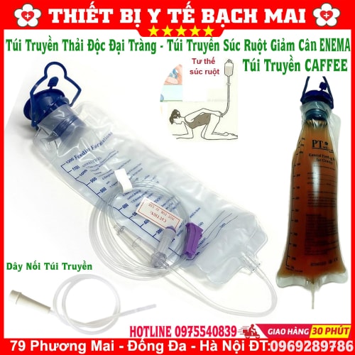 Túi Truyền Súc Ruột Thải Độc Đại Tràng Thanh Lọc Cơ Thể, Túi Cho Ăn Enema 1200ml