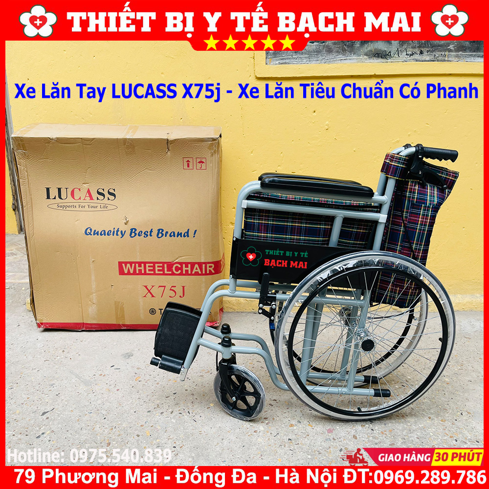 Xe Lăn LUCASS X75j Có Tay Phanh Xe Lăn LUCASS X75j Có Tay Phanh