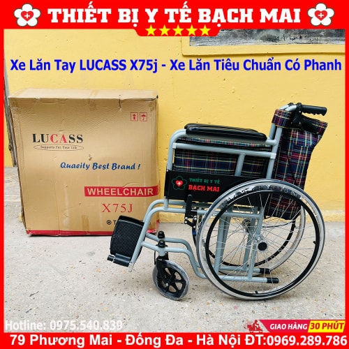 Xe Lăn LUCASS X75j Có Tay Phanh Xe Lăn LUCASS X75j Có Tay Phanh