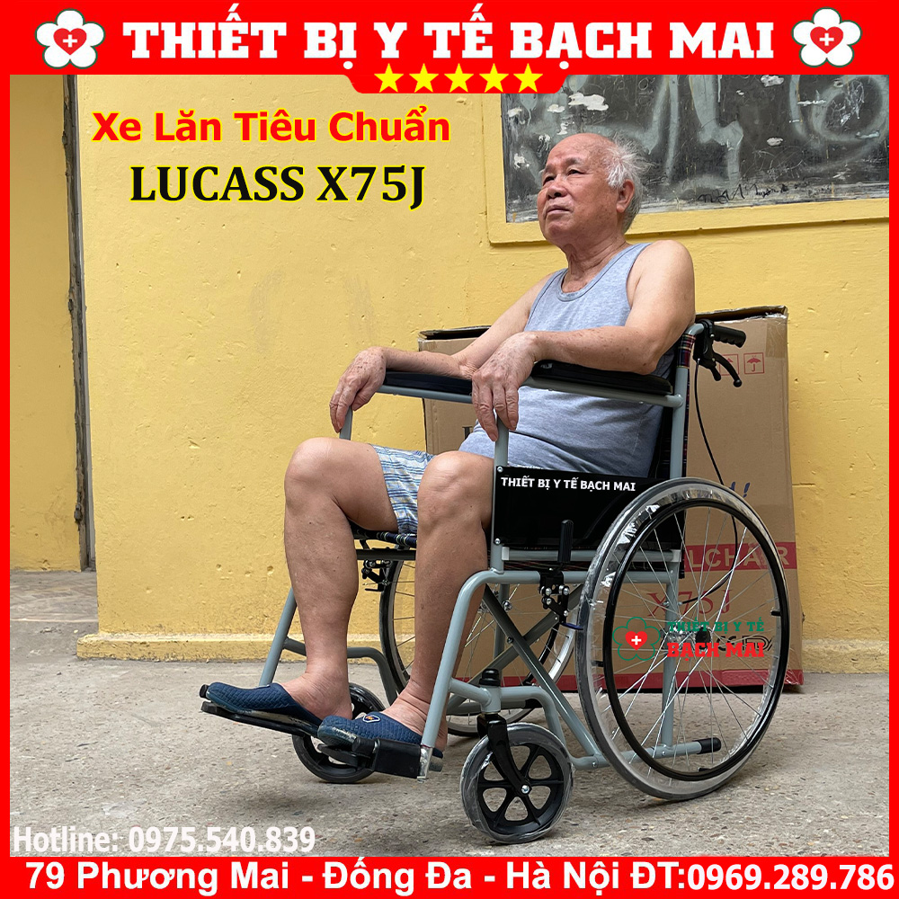 Xe Lăn LUCASS X75j Có Tay Phanh Xe Lăn LUCASS X75j Có Tay Phanh