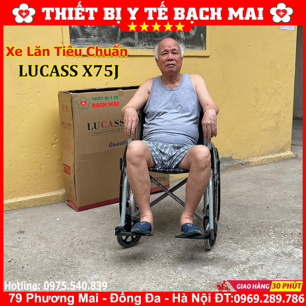 Xe Lăn LUCASS X75j Có Tay Phanh Xe Lăn LUCASS X75j Có Tay Phanh