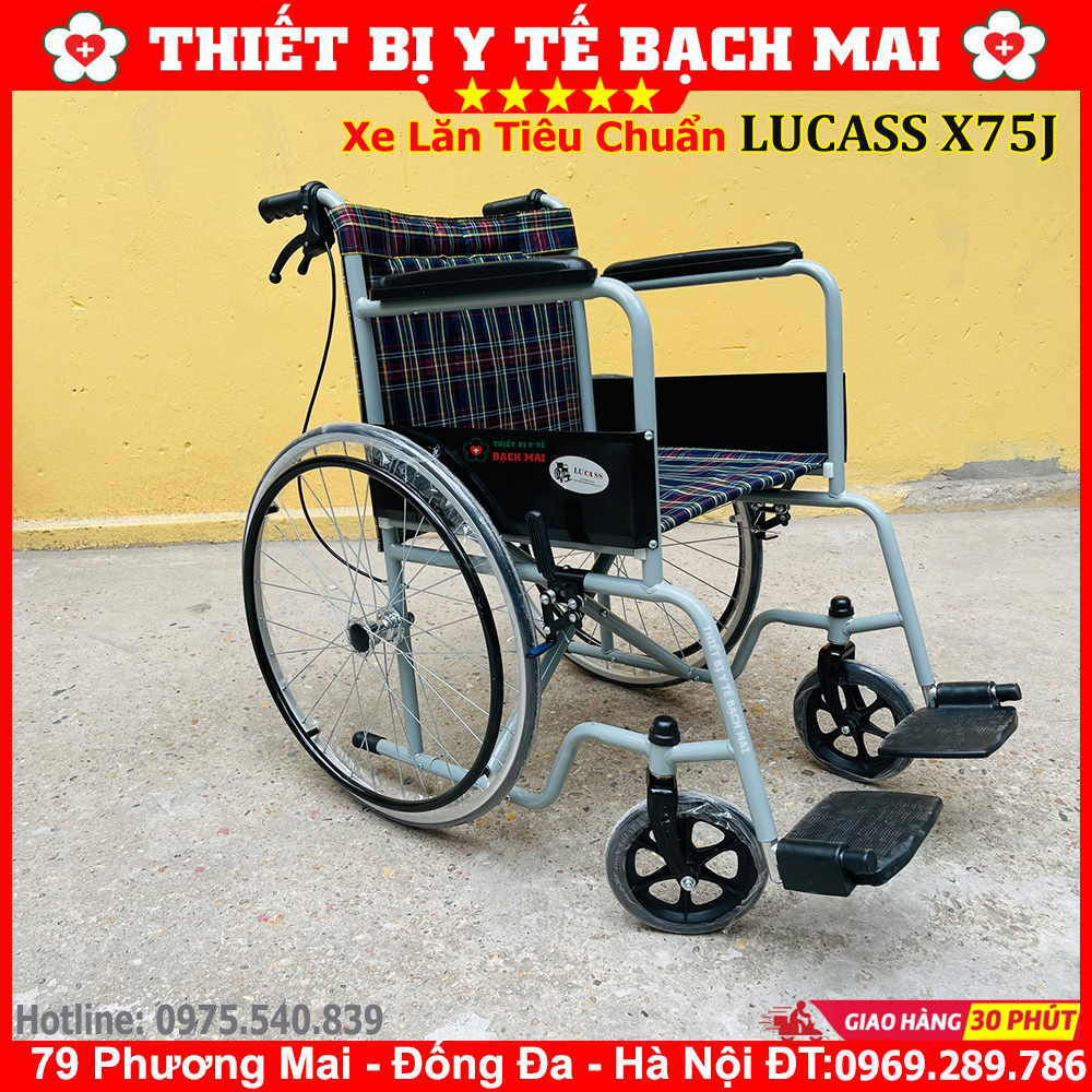 Xe Lăn LUCASS X75j Có Tay Phanh Xe Lăn LUCASS X75j Có Tay Phanh