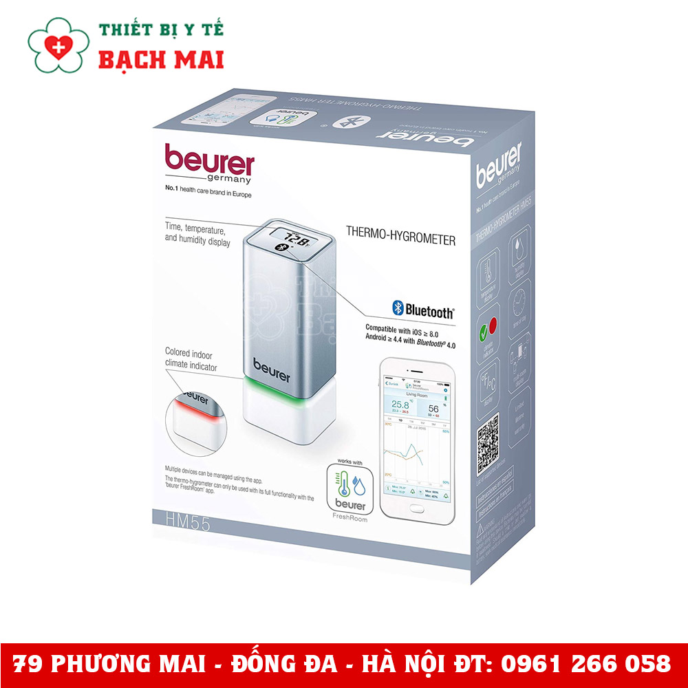 Nhiệt Ẩm Kế Beurer Bluetooth HM55 Nhiệt Ẩm Kế Beurer Bluetooth HM55