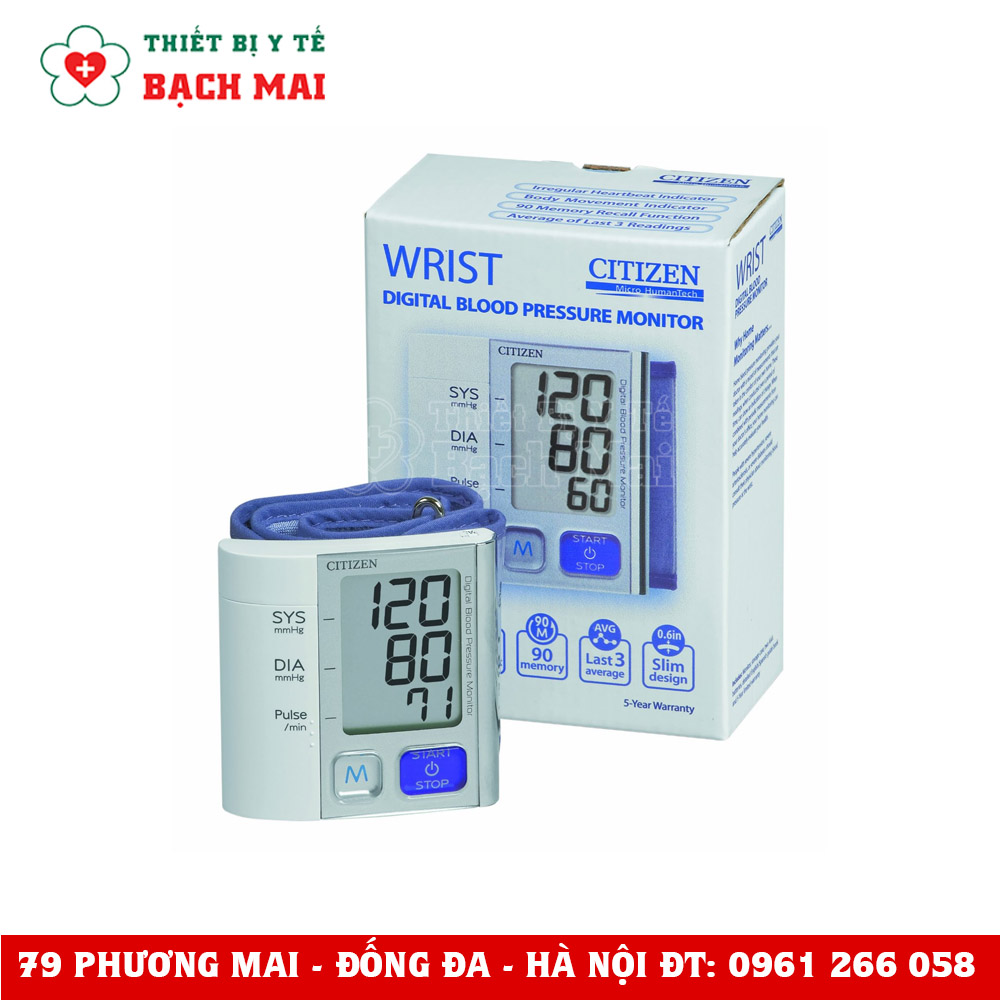 Máy Đo Huyết Áp Cổ Tay Citizen CH657 Máy Đo Huyết Áp Cổ Tay Citizen CH657