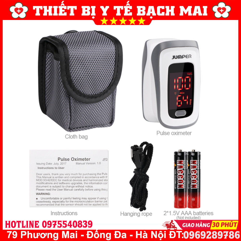 Máy Đo Nồng Độ Oxy SPO2 Và Nhịp Tim Jumper JPD-500E Máy Đo Nồng Độ Oxy SPO2 Và Nhịp Tim Jumper JPD-500E