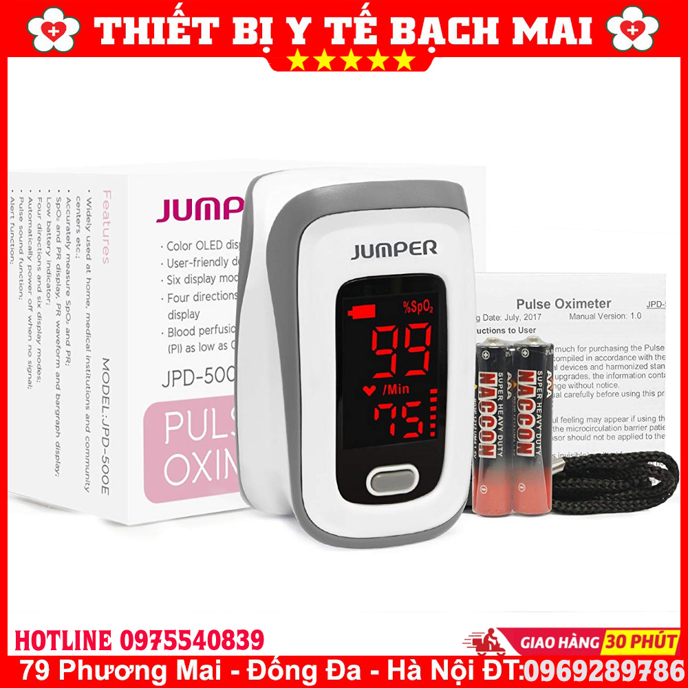 Máy Đo Nồng Độ Oxy SPO2 Và Nhịp Tim Jumper JPD-500E Máy Đo Nồng Độ Oxy SPO2 Và Nhịp Tim Jumper JPD-500E